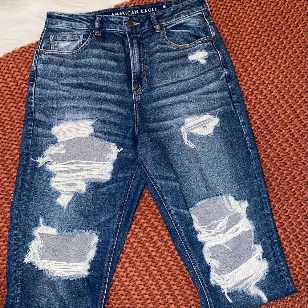 American Eagle Distressed Mom Jean